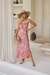 Delphine Long Dress – Ethnic Fusion Print