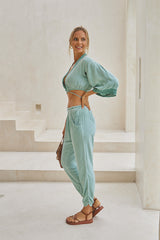 Oasis Trousers – Pigment Color with Fringes