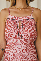 Delphine Long Dress – Ethnic Fusion Print