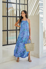 Seabreeze Long Dress – Aqua Splash Tie Dye