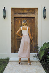 Azure Long Skirt – Pigment Color with Lavish Lace