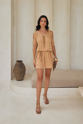 Renaissance Short Tunic – Solid Color with Classic Beadwork