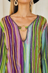 Zephyra Long Kaftan – Boho Waves Tie Dye