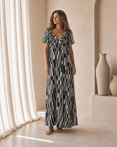 Luna Long Dress // Star Matrix Print