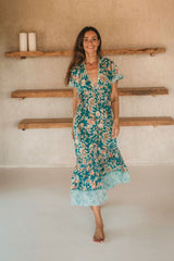 Robe midi Aurora // Fleur de terre cuite