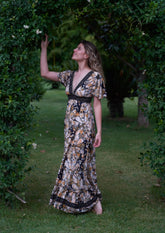 Ines Dress // Gertrudis Print - Terracotta