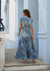 Robe portefeuille Izzy // Bora Tie Dye - Bleu