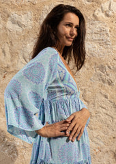 Robe Tunique Faye // Benirras Print - Aqua