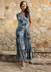 Robe portefeuille Izzy // Bora Tie Dye - Bleu