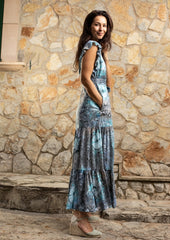Robe portefeuille Izzy // Bora Tie Dye - Bleu