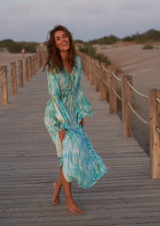 Cora Kaftan // Tanit Tie Dye - Green