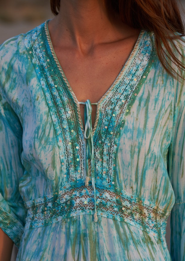 Cora Kaftan // Tanit Tie Dye - Green