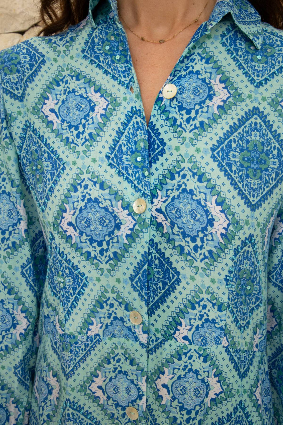 Rhea Long Shirt // Rombo Print