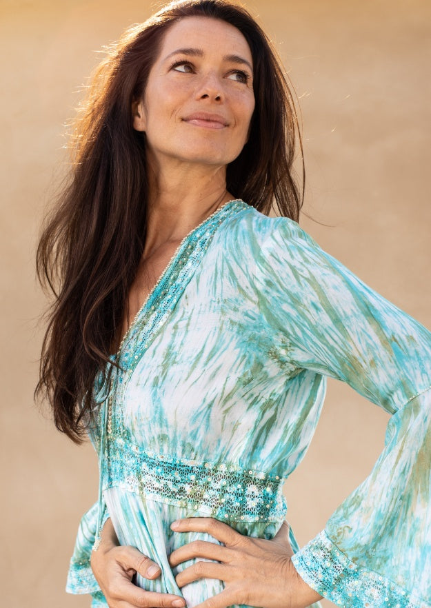 Cora Kaftan // Tanit Tie Dye - Green