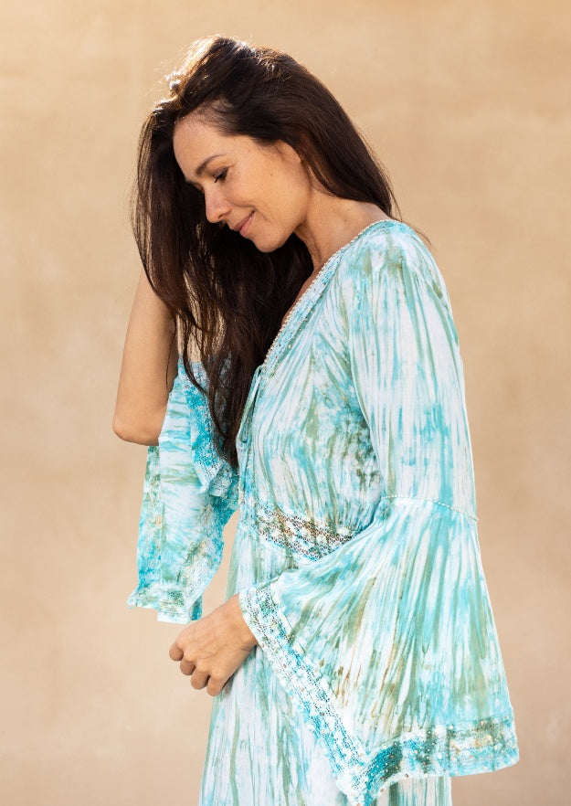 Cora Kaftan // Tanit Tie Dye - Green