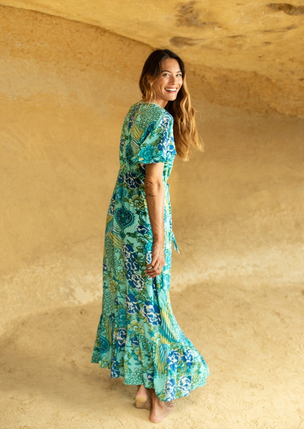 Edie Duster Dress // Illetas Print - Azul 